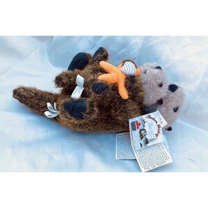 Animal House Sea Otters Plush “Kayak” W/Orange Starfish and “Salty” W/ Shell NWT